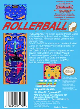 Rollerball (USA) box cover back